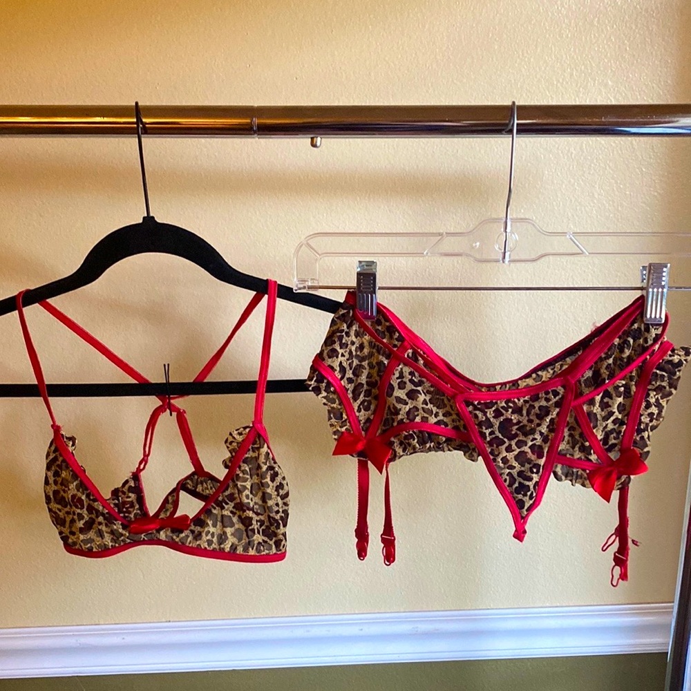 Cheetah print lingerie set